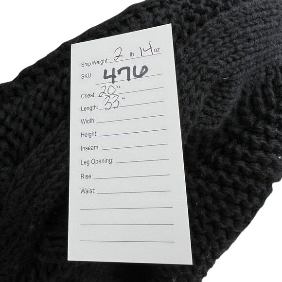 Sisley Limited Edition Cable Knit Wool Blend Hankerchief Hem Shacket Black Sz M - Picture 9 of 9